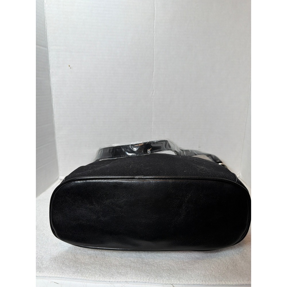 NWOT Elka Accessories Shoulder Bag Medium Black Cat Needlepoint Croc Embossed - Picture 7 of 7